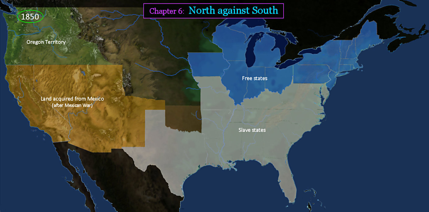 The Slavery Question, 1850 map